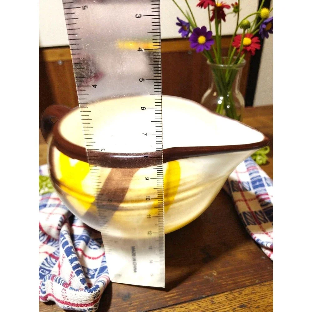 Vintage Vernonware Organdie Gravy Boat & Pitcher Set Yellow Plaid Gingham MCM